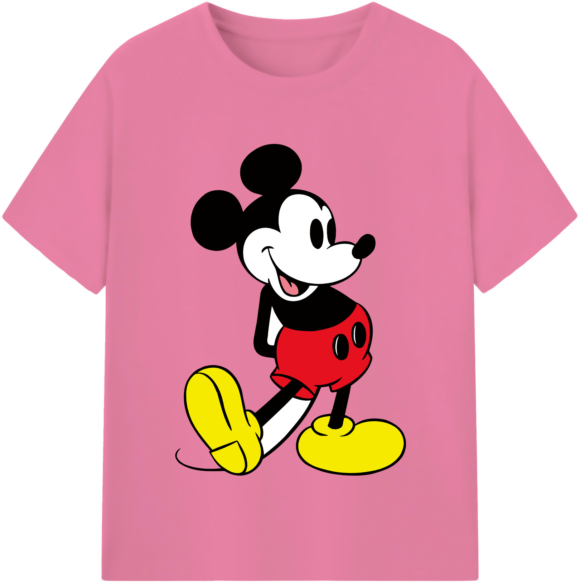 （画像用） ミッキーマウス Mickey Mouse 綿100％半袖Tシャツ（フロントプリント）